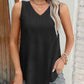 V Neck Sleeveless Thick Strap Hollow out Knit Tank Causal Top