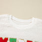 White Christmas MERRY & Bright Chenille Graphic Sherpa Sweatshirt