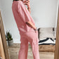 Apricot Pink Half Sleeve T-Shirt & Cargo Sweatpants Set