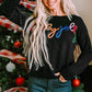 Black Holly Jolly Round Neck Casual Sweater