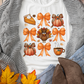 White Turkey Coquette Bow Pumpkin Thanksgiving T-Shirt