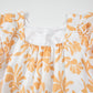 Apricot Floral Print Puff Short Sleeve Resort Plus Size Maxi Dress