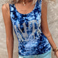 Tie Dye Print Letter Rhinestone Tank Top