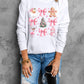 Beige Christmas Theme Pattern Pullover Sweatshirt