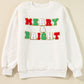 White Christmas MERRY & Bright Chenille Graphic Sherpa Sweatshirt