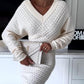 V Neck Hollow Out Long Sleeve Knit Dress