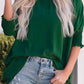 Green Smocked Wrist Shift Top