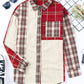 Plaid Corduroy Patchwork Shacket