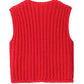 V Neck Sleeveless Button Front Knit Vest Casual Loose Fit Sweater Top with Pockets