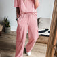 Apricot Pink Half Sleeve T-Shirt & Cargo Sweatpants Set