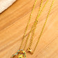 Gold Unicorn Hollow Out Heart Shape Rhinestone Pendant Necklace