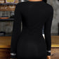 Studded One Shoulder Long Sleeve Bodycon Dress