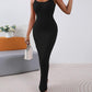 ChicMe ShapeSculpt Basic Lounge Slip U Neck Long Dress Elegant Sleeveless Ribbed Bodycon Maxi Dresses