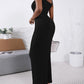 ChicMe ShapeSculpt Basic Lounge Slip U Neck Long Dress Elegant Sleeveless Ribbed Bodycon Maxi Dresses