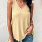 V Neck Sleeveless Thick Strap Hollow out Knit Tank Casual Top