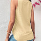 V Neck Sleeveless Thick Strap Hollow out Knit Tank Casual Top