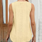 V Neck Sleeveless Thick Strap Hollow out Knit Tank Casual Top