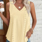 V Neck Sleeveless Thick Strap Hollow out Knit Tank Casual Top