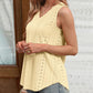 V Neck Sleeveless Thick Strap Hollow out Knit Tank Causal Top