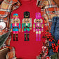 Red Glittering Nutcracker Printed Crewneck T Shirt