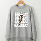 Gray GAME DAY Lightning Rugby Football Print Pullover Sweatshirt