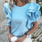 Rose Detail Ruffle Hem Top