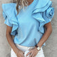 Rose Detail Ruffle Hem Top