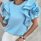 Rose Detail Ruffle Hem Top