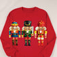 Racing Red Plus Size Sequin Nutcracker Round Neck Sweatshirt