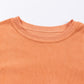 Orange Ribbed Corded Oversized Sweatshirt