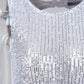 Glitter Round Neck Sleeveless Backless Sequins Jumpsuit