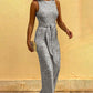 Glitter Round Neck Sleeveless Backless Sequins Jumpsuit