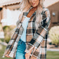 Plaid Print Buttoned Shirt Jacket