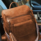 Brown Tassel Decor Retro PU Large Capacity Backpack