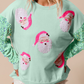 Moonlight Jade Sequined Santa Claus Long Sleeve Christmas Sweatshirt