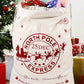 White Christmas Santa Claus Elk Letter Print Drawstring Gift Sack Bag