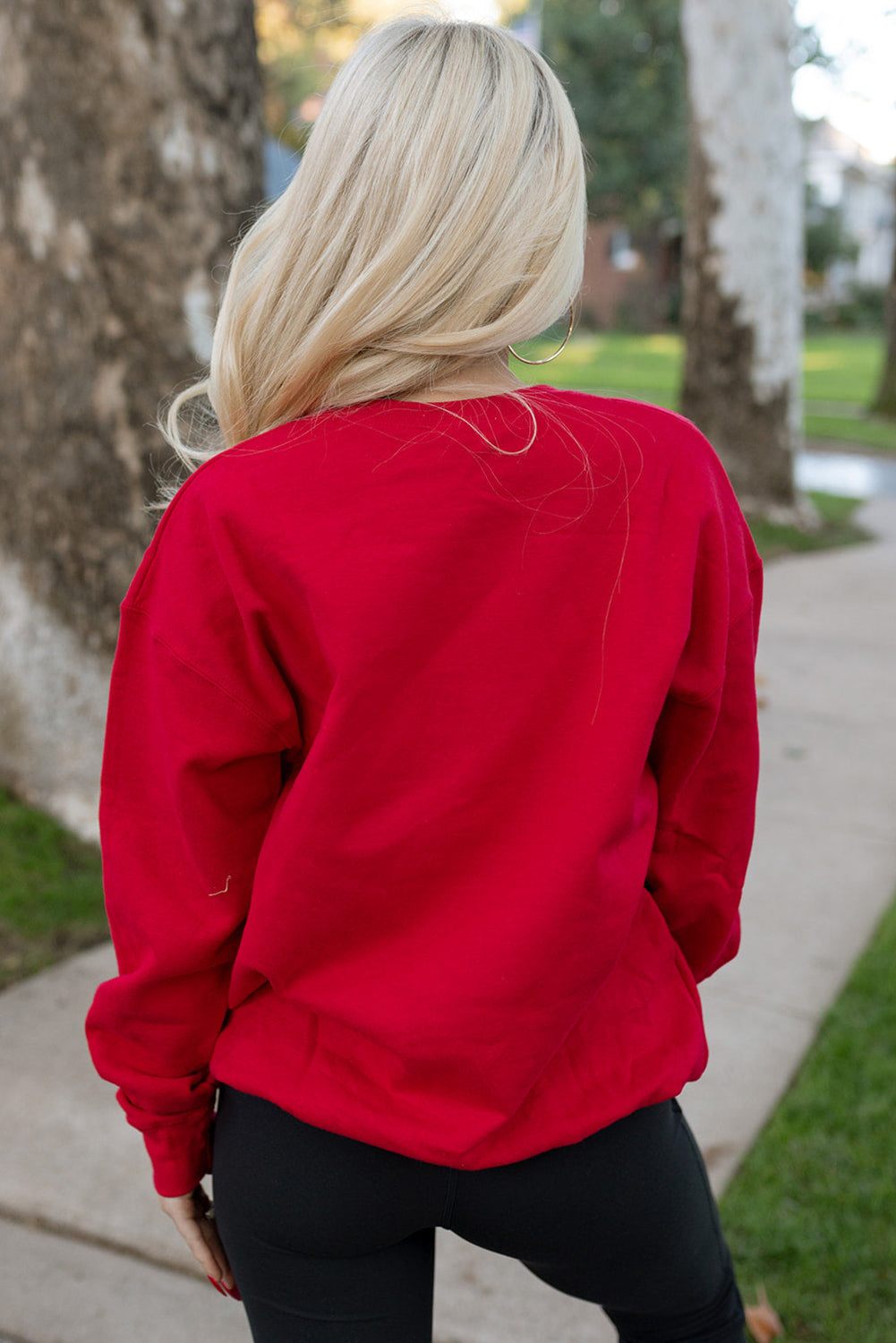 Red SANTA BABY Embroidered Crewneck Christmas Sweatshirt