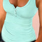 Halter Chain Decor Textured Tank Top