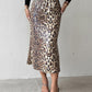 Leopard Pattern Allover Sequin Skirt