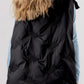 Black Quilted High Neck Zip Up Jacket Vest