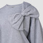 Round Neck Long Sleeve Bowknot Sweatshirt Trendy Loose Fit Casual Pullover Top