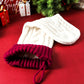 White Christmas Color Block Hanging Stocking Home Decoration