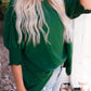 Green Smocked Wrist Shift Top