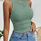 Eyelet Embroidery Textured Ruched Tank Top