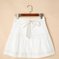 White Contrast Stitching Trim Knotted High Waist A-Line Mini Skirt