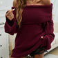 Off Shoulder Long Sleeve Oversized Knit Sweater