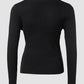 V Neck Ruched Side Button Decor Knit Sweater Slim Fit Pullover Top