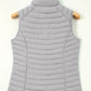 Silvery Plush Collared Quilted Zipped Puffer Vest