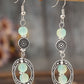 Silvery Boho Style Beaded Dangle Earrings