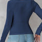 U Neck Built in Bra Long Sleeve Ribbed Top